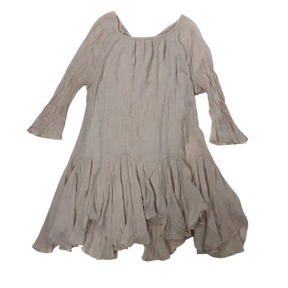 Y2K Indigo Soul Beige Flowy Boho Womens Small Dress Bohemian Fairycore Cottage - Picture 4 of 7